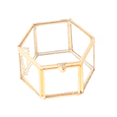thumbnail image 2 of Caja de anillo de vidrio geométrico con tapa de seis lados, mini caja de joyería de vidrio de cobre, caja de almacenamiento de joyas, 2 of 5
