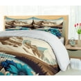 thumbnail image 4 of Ambesonne Lake Duvet Cover Set, Mountain Scene Icy Tone Floral, King, Pale Blue Pastel Brown, 4 of 6