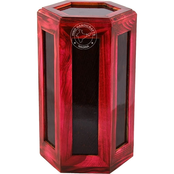 Pine Wood Border Engraved Cremation Urns for Human Ashes Adult, Burial Urns for Columbarium, Wooden Box Funeral Urns for Human Ashes Large (250 Cubic Inches, Antique Pink)