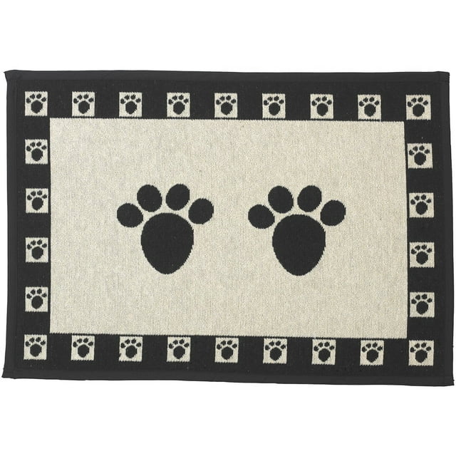 Mantel Individual para Mascota, 13x19 Pulgadas, Patas Natural/Negro