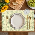 thumbnail image 4 of Yellow Green Coastal Placemats Set of 8, Starfish Nautical Ocean Sea Wooden Placemats for Dining Table, Place Mats for Kitchen Tabletop, Waterproof Wipeable Dining Table Mats Set, 4 of 9