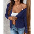 thumbnail image 5 of SWSMCLT Women's Casual Cardigan Comfy Elasthane Curvy Date Button Breathable Cardigan Sweater Navy Small, 5 of 5