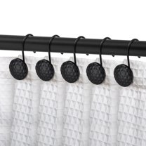 Utopia Alley Shower Rings Hooks, Shower Curtain Rings Hooks for Bathroom, Rust Resistant Shower Curtain Hooks Rings, Set of 12, Matte black