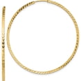 thumbnail image 1 of 14K Yellow Gold Diamond-Cut Square Tube Endless Hoop Earrings (49 X 50) Made In Peru tf1001, 1 of 6