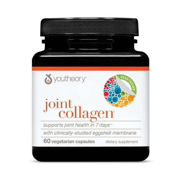 Youtheory Joint Collagen - Vegetarian Collagen Supplement with NEM Eggshell Membrane & Boswellia Extract - Dairy, Soy & Gluten Free - 60 Vegetarian Capsules