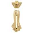 thumbnail image 5 of Eandarui Girls Jazz Hip Hop 2-Piece Set Ruffle Rhinestones Cami Top with Shiny Metallic Flared Pants Dance Performance Outfit Gold 6, 5 of 7