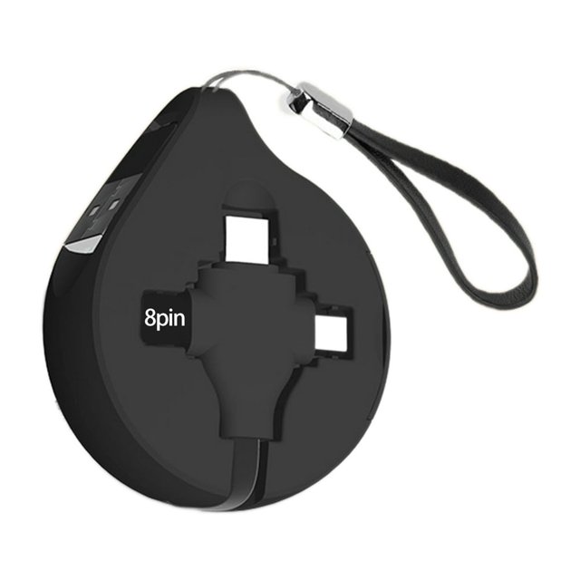 Câble de Charge Rétractable 5 Vitesses Type C/Micro USB Résistance à la Flexion 3A 1M Cordon de Charge pour Maison