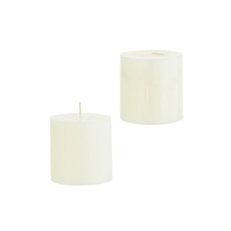 Large Round Pillar - Mega Candles - Unscented 3 Inch x 3 Inch Round Hand Poured Pillar Candle - Ivory