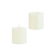 Mega Candles - Unscented 3 Inch x 3 Inch Round Hand Poured Pillar Candle - Ivory