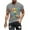 Gray, variant on WREESH Men's Graphic Print Crew Neck T-Shirt Short Sleeve Loose Fit Summer Tops Brown