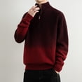 thumbnail image 2 of Atogsazn Men's Knitted Cotton Sweater Casual 1/4 Zip Long Sleeve Pullover Sweaters Winter Warm Tops Blouse Outerwear 06-Red M Fashion, 2 of 5