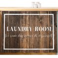 thumbnail image 2 of Laundry Room Cabinet Curtains 28"W x 35L, Farmhouse Brown Wooden Simple Art Under Sink Skirt for Bathroom Vanity Kitchen Self Adhesive, Dust-Proof Privacy Curtain for Closet Shelves Laundry Room, 2 of 9