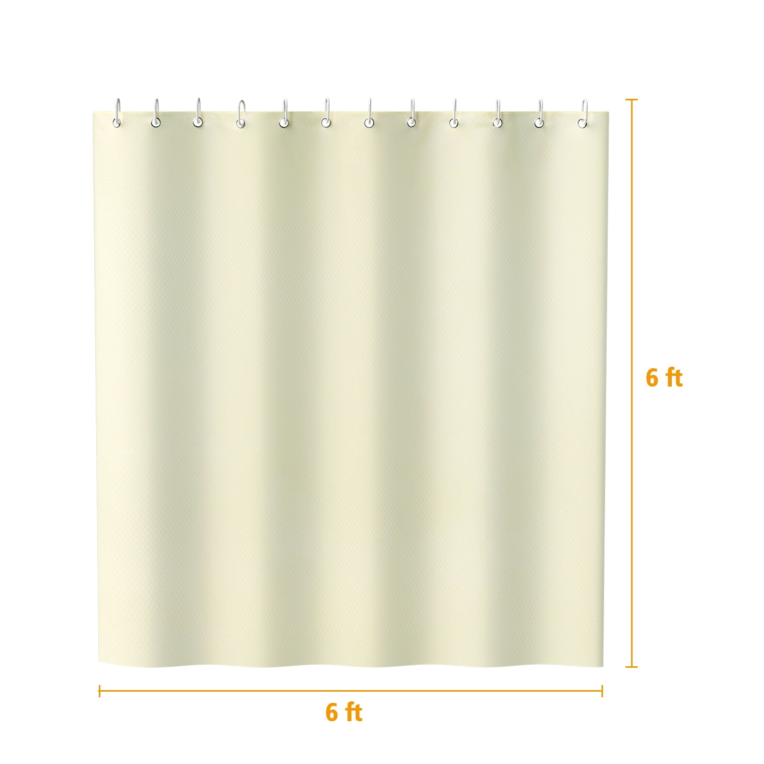 Coolmade Waffle Weave Shower Curtain, 12 Hooks Included - Hotel Style, Waterproof & Washable, Heavyweight Fabric & Mesh Top Window - 72x72,Beige