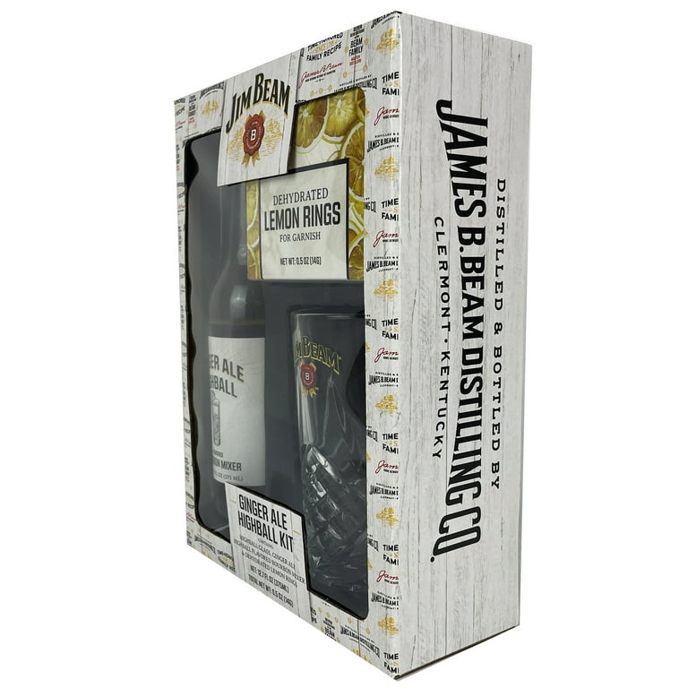 MSRF Jim Beam Ginger Ale Highball Gift Set, 13.2oz, Glass, Citrus