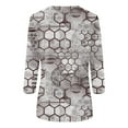 thumbnail image 5 of Blouses pour Femmes, T-shirt Imprimé Mode, Manches 3/4, Col Rond, Hauts Décontractés d'Été en Liquidation, 5 of 5