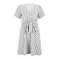 thumbnail image 3 of WILLBEST Robes Confortables Manches Courtes Imprimé à Pois Robe à Lacets Femmes Été, 3 of 6