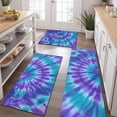 thumbnail image 2 of Purple Blue Tie Dye Spiral Pattern Kitchen Rugs Sets Of 3,Kitchen Runner Rugs Non Skid Washable,Decorative Kitchen Floor Mats for Kitchen,Sink,Laundry,17"x30"+ 17"x47" + 17"x59", 2 of 6