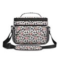 thumbnail image 2 of Pink and White Leopard Print Pattern Insulated Lunch Box for Women Men, Medium Leakproof Cooler Bag with Adjustable Strap, 10"x6.7"x8", 2 of 6