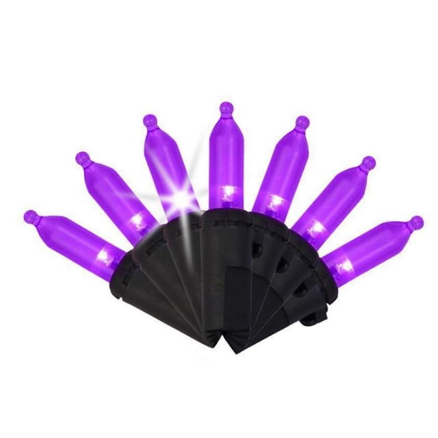 Guirnalda de luces LED para celebraciones, color morado, 100 unidades, 7,5 m