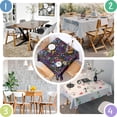 thumbnail image 4 of Pioneer Flower Floral Print Pattern Square Tablecloth,Waterproof Square Table Cover,Wipeable Spillproof Washable Table Cover for Home Kitchen Party Decor 42"X42"(107x107cm), 4 of 6