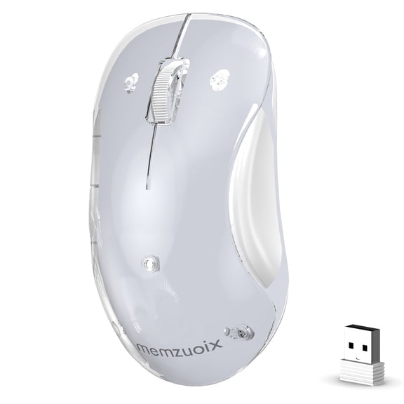 Clear Wireless Mouse, 9-Color RGB LED with Magnetic Cover – Rechargeable USB-C, Ergonomic Portable Design, 1200 DPI Optical Tracking, Plug & Play, Ambidextrous for Laptops, PC, Mac, Linux & Travel