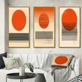 thumbnail image 1 of Designart "Minimalist Geometric Sunset in Bold Orange III" Modern Geometric Framed Wall Art Set Of 3 - Orange Abstract Frame Gallery Wall Set For Home Decor, 1 of 6