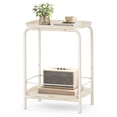 thumbnail image 1 of Mesa auxiliar VASAGLE de 2 niveles con detalles exteriores de metal Blanco Crema, 1 of 5
