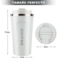 thumbnail image 2 of Taza de Café Térmica de Acero Inoxidable 304 para Bebidas Frías y Calientes, Tapa Hermética, Ideal para Oficina, Auto y Parque - Mantiene Temperatura (Blanco), 2 of 4