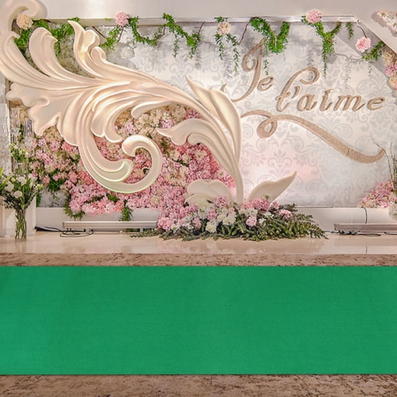 Green Carpet Aisle Runner 3× 33 Ft Non-Slip Runway Rug for Wedding Ceremony Party