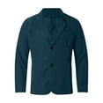thumbnail image 4 of Men's Slim Fit Solid Color Blazer Jacket – Lightweight 2-Button Long Sleeve Business Casual Suit Coat for Everyday, Dinner, Prom & Wedding, 4 of 7