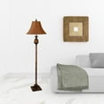 thumbnail image 2 of 65" Antique Gold And Brown Traditional Pineapple Floor Lamp With Brown Bell Shade, 2 of 7