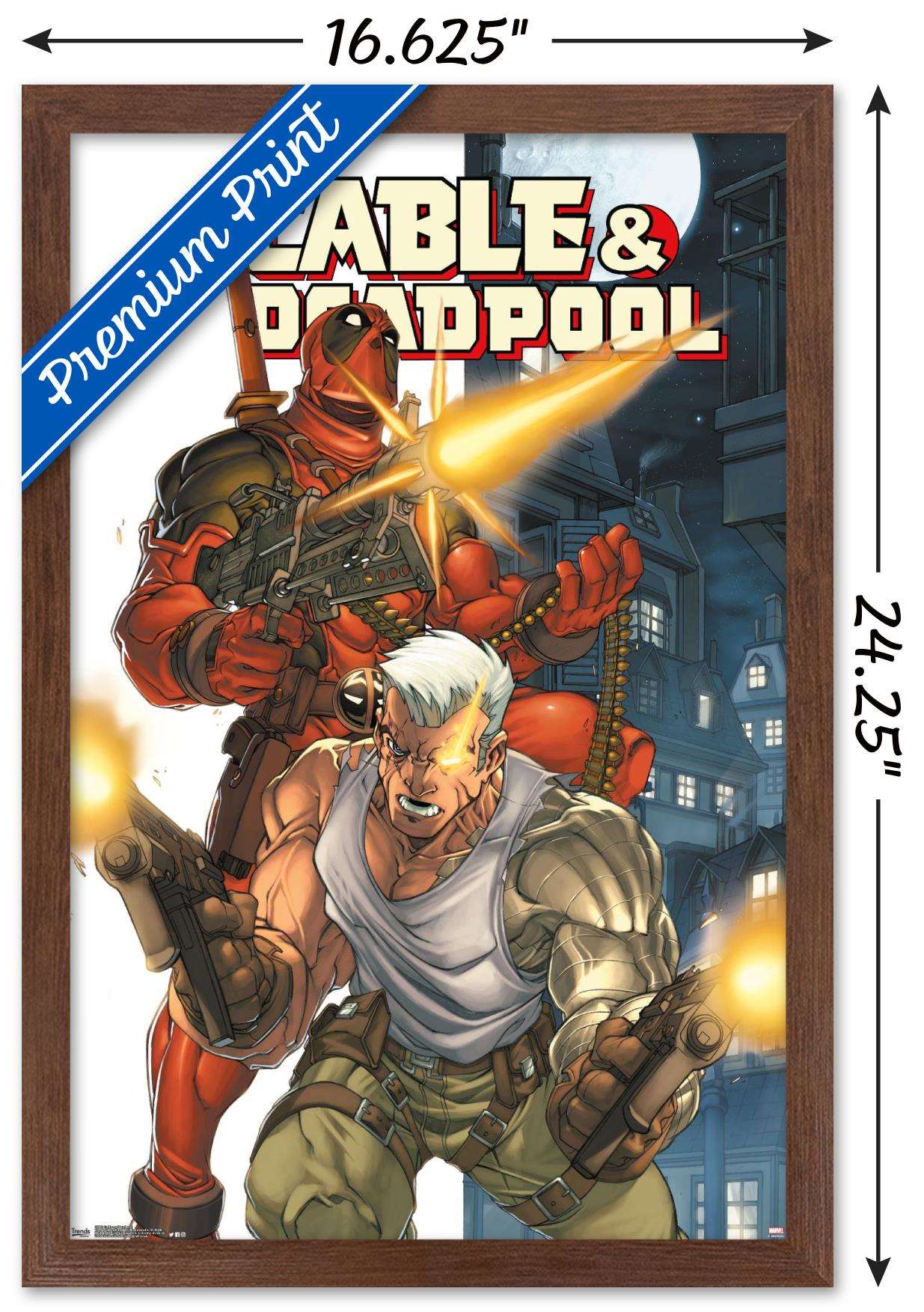 Marvel Comics - Deadpool and Cable Wall Poster, 14.725" x 22.375", Framed