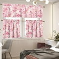 thumbnail image 3 of Pink Butterfly Cherry Blossom Kitchen Curtain Valance and Tiers Set Kitchen Window Curtains Kitchen Valance Long Tier Curtains Cafe Curtains Rod Pocket Valances Home Decor, 3 of 5