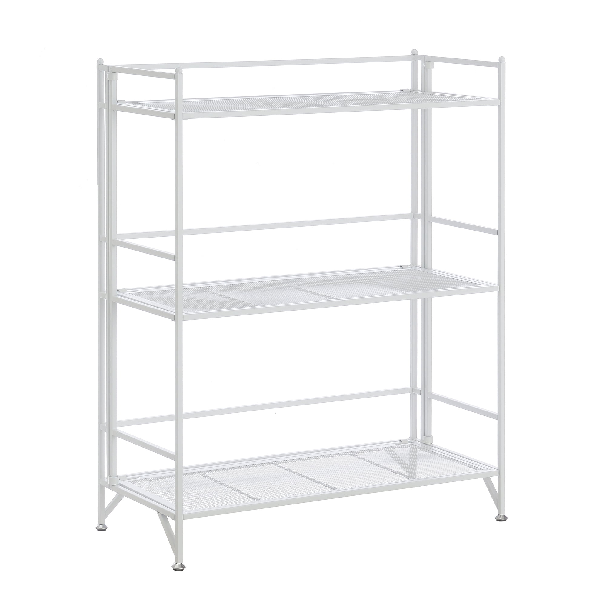 Convenience Concepts Xtra Storage 3 Tier Wide Folding Metal Mesh Shelf, White