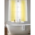 thumbnail image 6 of Lemon Yellow White Semi Sheer Curtains 63 Inch Length 2 Panels Set, Gradient Vertical Stripes Geometric Sheer Kitchen Curtain Privacy Voile Window Curtain for Living Room Bedroom Rod Pocket Drapes, 6 of 7