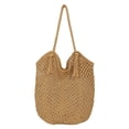 thumbnail image 3 of Bolso Playa Verano Paja Mano Malla para Mujer Hombro Tejido (Beige), 3 of 8