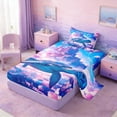 thumbnail image 2 of Manfei Fantasy Sea Turtle Twin Sheet Sets for Kids Boys and Girls, Magical Princess Castle Bedding 3 Pieces, 1 Flat Sheet, 1 Fitted Sheet and 1 Pillowcase, 2 of 6