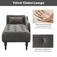 thumbnail image 4 of SYNGAR Modern Lounge Chaise Indoor, Leisure Sofa Accent Chair Upholstered Couch, Button Tufted Seat with Matching Accent Pillow, and Solid Wooden Legs, Grey, 4 of 12