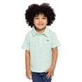 thumbnail image 2 of Wonder Nation Toddler Boys Striped Polo Shirt with Short Sleeves, Sizes 12M-5T, 2 of 6