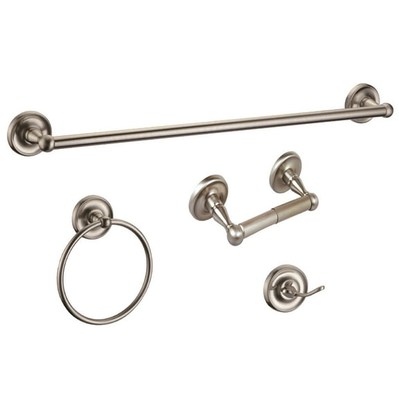 Design House 188748 San Martin 4-Piece Bathroom Hardware Accessory Kit Satin Nickel