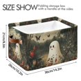 thumbnail image 4 of Yayeee Canvas Storage Basket with Handles for Shelves Fabric Bins Closet Organizer, Ghost in Strawberry Fields, 4 of 8