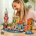 thumbnail image 5 of Plaxsoon Venice Main Street Building Set, 2155PCS Riverside Architecture Model with Flower Shop and Pizzeria for Adults & Teens 12+, 5 of 8