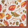 Fall Give Thanks Thanksgiving Leaves 16 Ct 3 Ply 5" Beverage Napkins