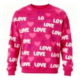 thumbnail image 4 of FAWUUDO Mens Valentines Day Printed Crewneck Sweatshirt Long Sleeve Pullover Casual Graphic Romantic Holiday Gift Cozy Comfortable Hot Pink 2XL, 4 of 9