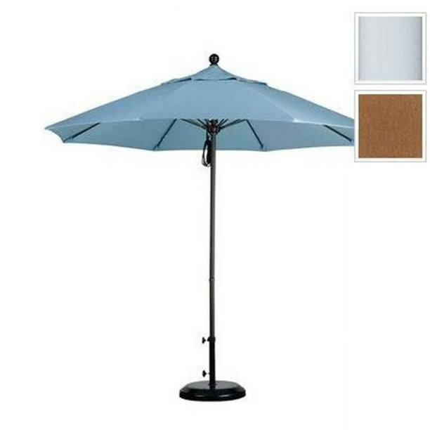 California Umbrella ALTO908170-5488 9 Ft. Poulie en Fibre de Verre Marché Ouvert Parapluie - Blanc Mat et Sunbrella-CanvasTeak
