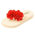 thumbnail image 3 of Beach Flower Flip Flop Dressy Sandals for Women 2025 Boho Summer Floral Dress Slides Platform Slip on Sandals, 3 of 6