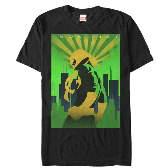 Men's Marvel Iron Fist Skyline Graphic Tee Black X Large