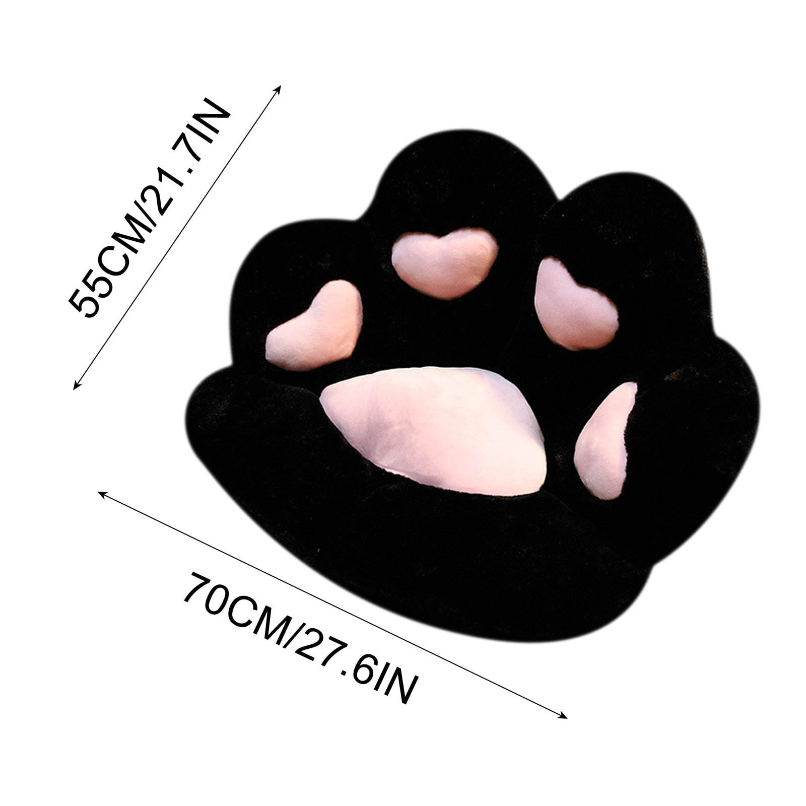 Hvmvliv Chair Cushions Cats Paw Cushion Soft Cute Chair Plush Cushions Shape Lazy Pillows for Chair Floor Cute Seat for Girl Gift, Dining Room Bedroom Decor(70x55cm) Black