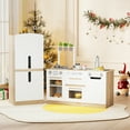 thumbnail image 2 of Gymax 2 PCS Kids Kitchen Playset w/Fridge Dishwasher Microwave Oven & Accessories Natural, 2 of 10