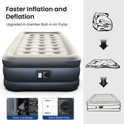 iDOO Air Mattress, Inflatable Airbed with Built-in Pump for Guest Home Camping Travel, 560lb Max, (Twin Size 18)